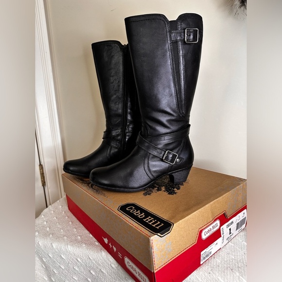 Cobb Hill Black Leather Boots Tall Women’s Ashlyn Knee High  Size 7M - Picture 8 of 14